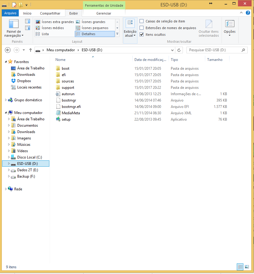 Windows 8.1 bootável pelo USB